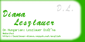 diana leszlauer business card